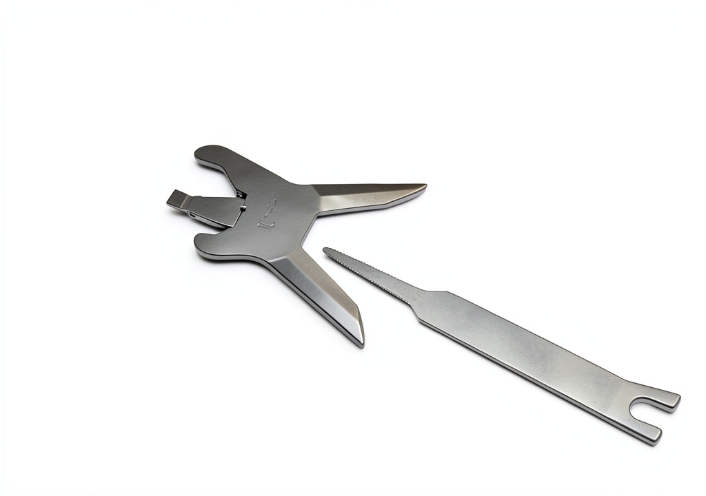 Installing Galepromot X Clamp Removal Tool Stainless Steel on a wooden desk