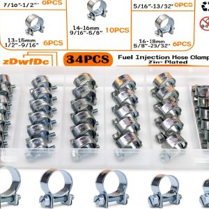 Hose Clamp Kit zDwfDc 34PCS Zinc Plated Steel Classic Design-0
