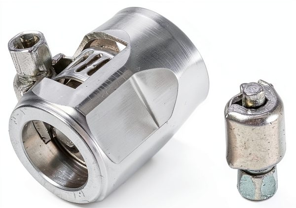 X AUTOHAUX Hose Finisher Clamp AN6 Silver Tone 4‑Piece Set-4