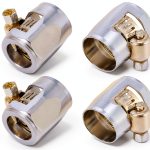 X AUTOHAUX Hose Finisher Clamp AN6 Silver Tone 4‑Piece Set-0