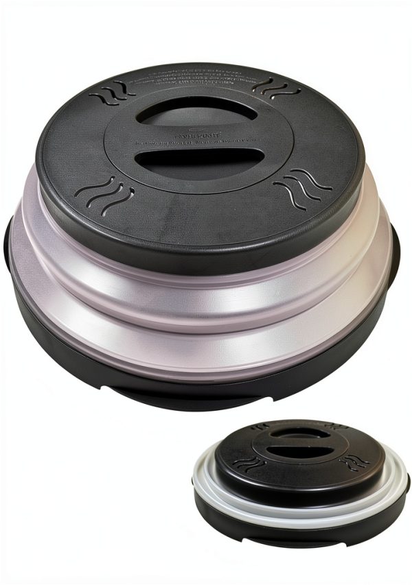 Hover Cover Magnetic Microwave Splatter Cover 12 Inch Collapsible Gray-8