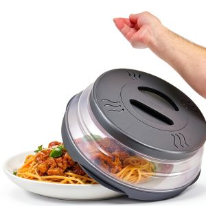 Hover Cover Magnetic Microwave Splatter Cover 12 Inch Collapsible Gray-0