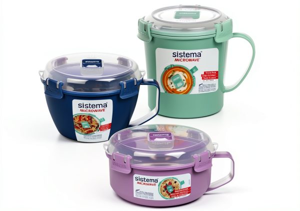 Sistema Microwave Containers with Steam Release Vents BPA-Free 3 Pack-0
