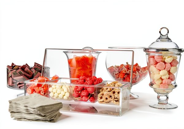 Oaklyn Large Clear Condiment Server Organizer with Ice and Containers-6