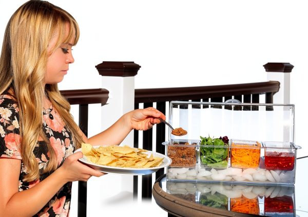 Oaklyn Large Clear Condiment Server Organizer with Ice and Containers-5