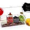 Oaklyn Large Clear Condiment Server Organizer with Ice and Containers-7