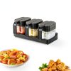 Mlici Glass Seasoning Containers with Lid and Spoon, Set of 3 Wall-1
