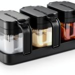 Mlici Glass Seasoning Containers with Lid and Spoon, Set of 3 Wall-0
