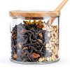 Baderke 3 Pcs Hot Cocoa Bar Supplies Spice Jars with Spoon Condiment Jars, 10 oz Glass Seasoning Containers with Spoon Lid Base Clear Seasoning Box Adorable Condiment Pots for Sugar Pepper Cruet-5