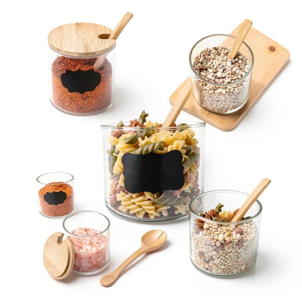 Baderke 3 Pcs Hot Cocoa Bar Supplies Spice Jars with Spoon Condiment Jars, 10 oz Glass Seasoning Containers with Spoon Lid Base Clear Seasoning Box Adorable Condiment Pots for Sugar Pepper Cruet-3