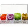 Oaklyn Large Clear Condiment Server Organizer with Ice and Containers-1