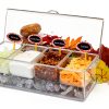 Oaklyn Large Clear Condiment Server Organizer with Ice and Containers-2